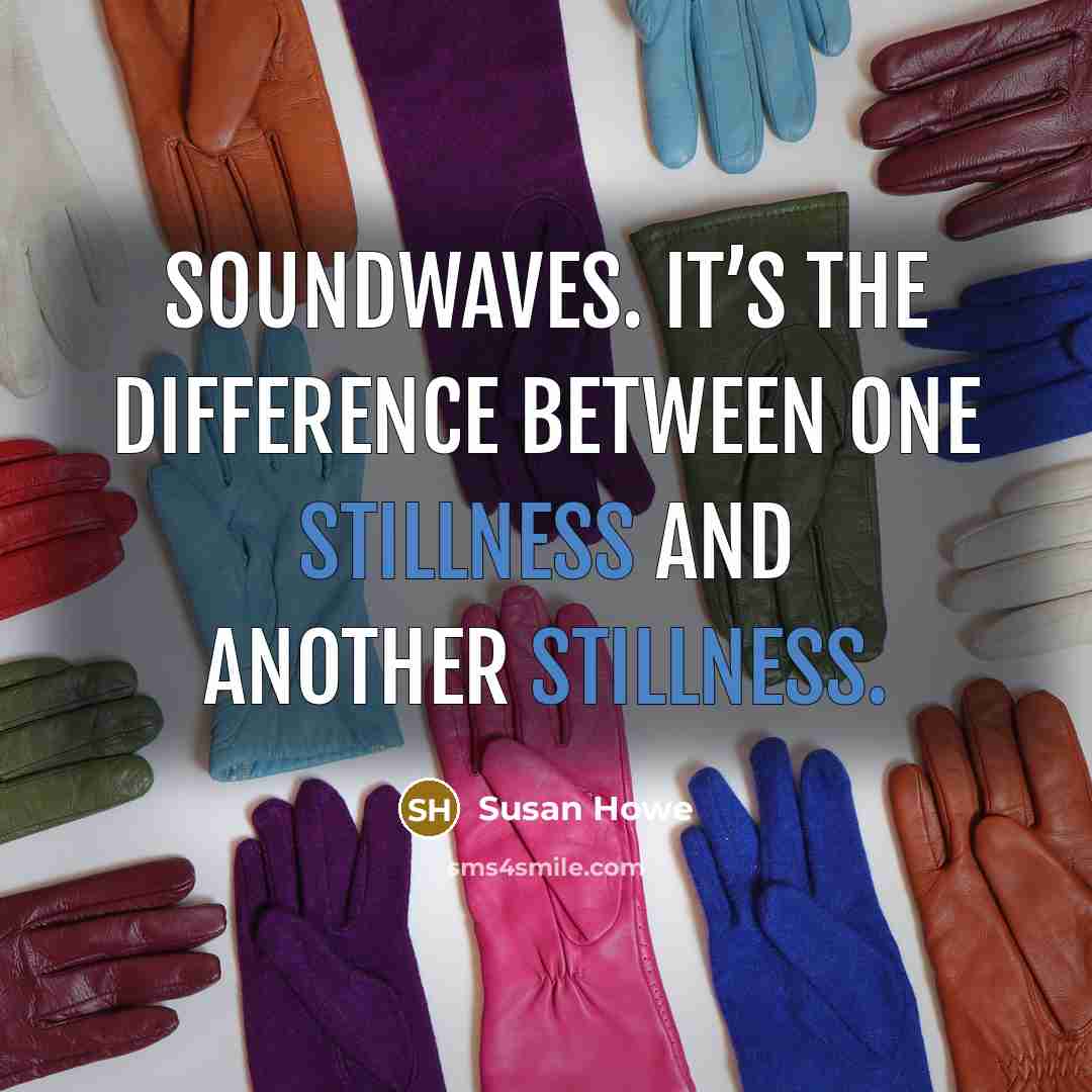 “Soundwaves. It’s the difference between one stillness and another stillness.” quote by Susan Howe