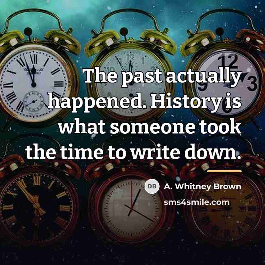 “The past actually happened. History is what someone took the…” quote by A. Whitney Brown