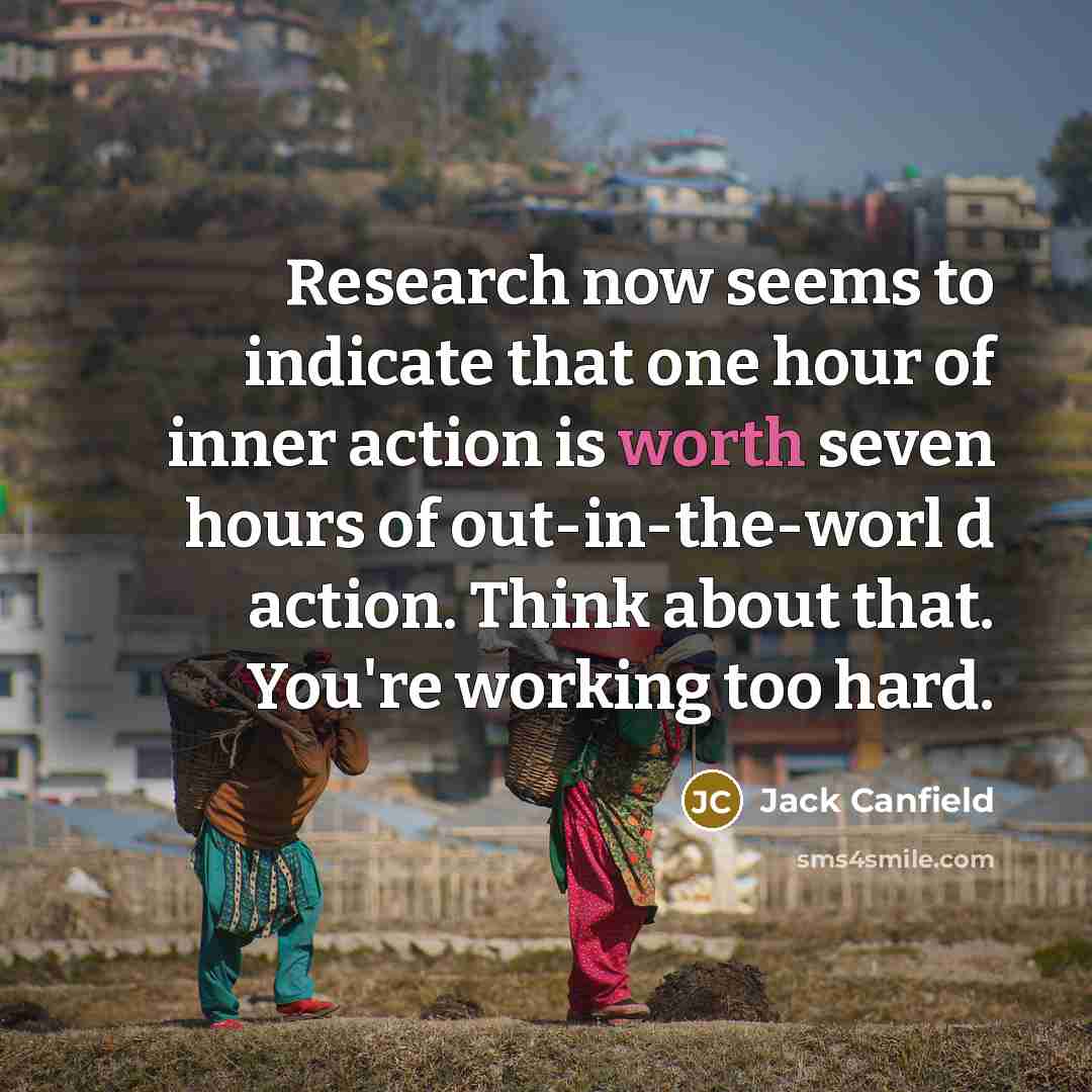 “Research now seems to indicate that one hour of inner…” quote by Jack Canfield