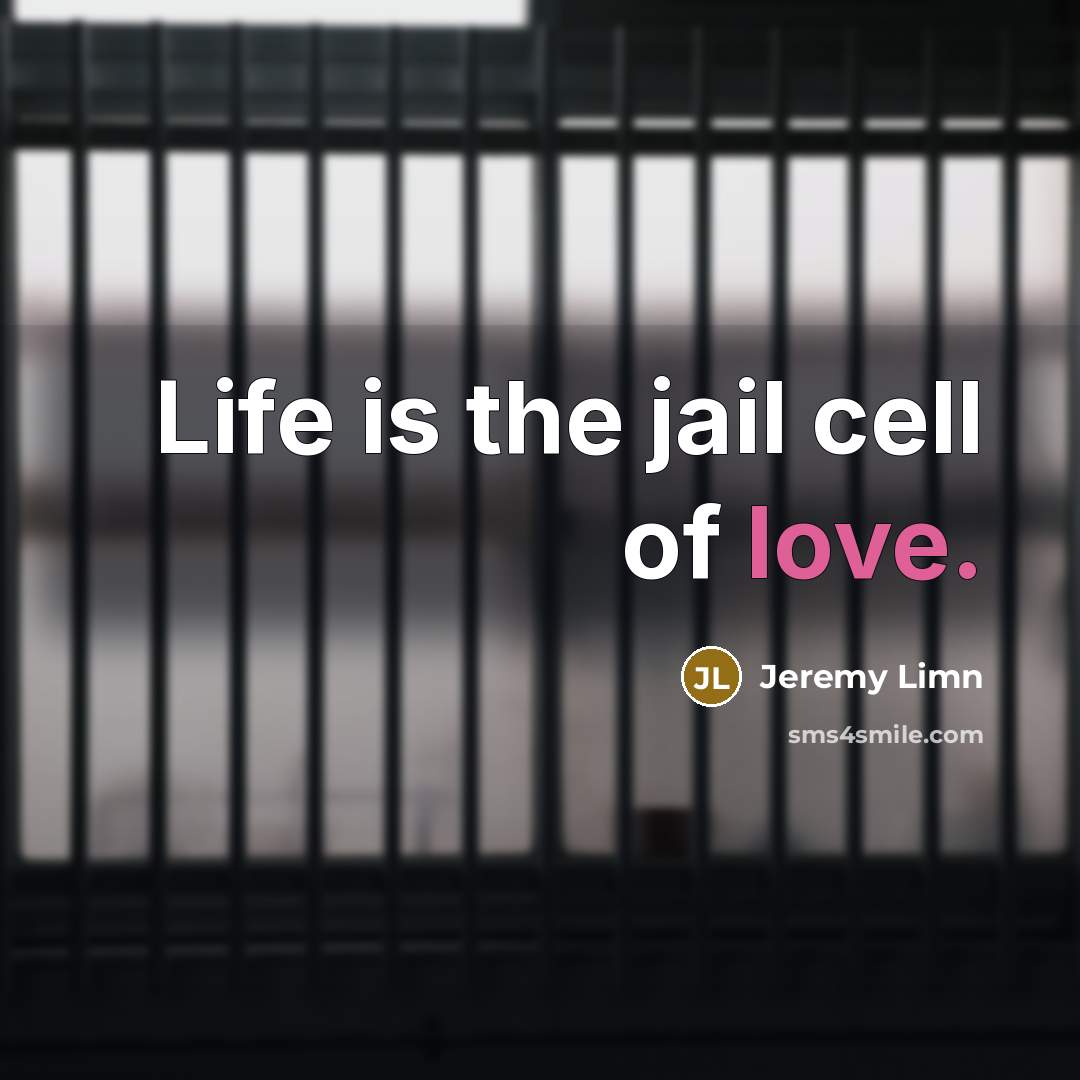 “Life is the jail cell of love.” quote by Jeremy Limn