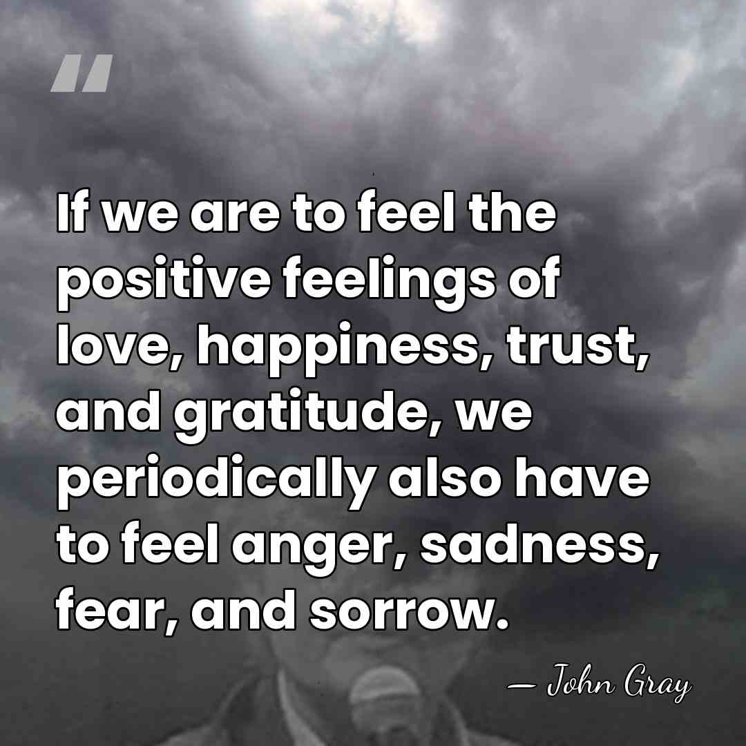 If we are to feel the positive feelings of love, happiness, trust,&hellip; - John Gray