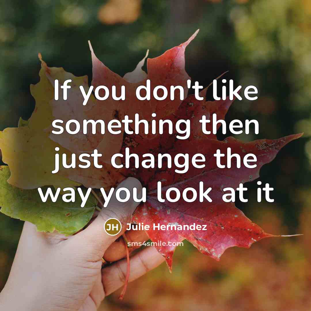 “If you don't like something then just change the way…” quote by Julie Hernandez