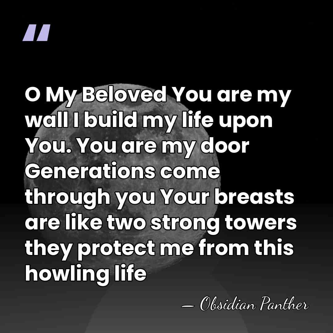 O My Beloved You are my wall I build my life upon&hellip; - Obsidian Panther