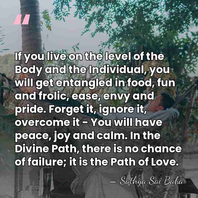 If you live on the level of the Body and the Individual,&hellip; - Sathya Sai Baba