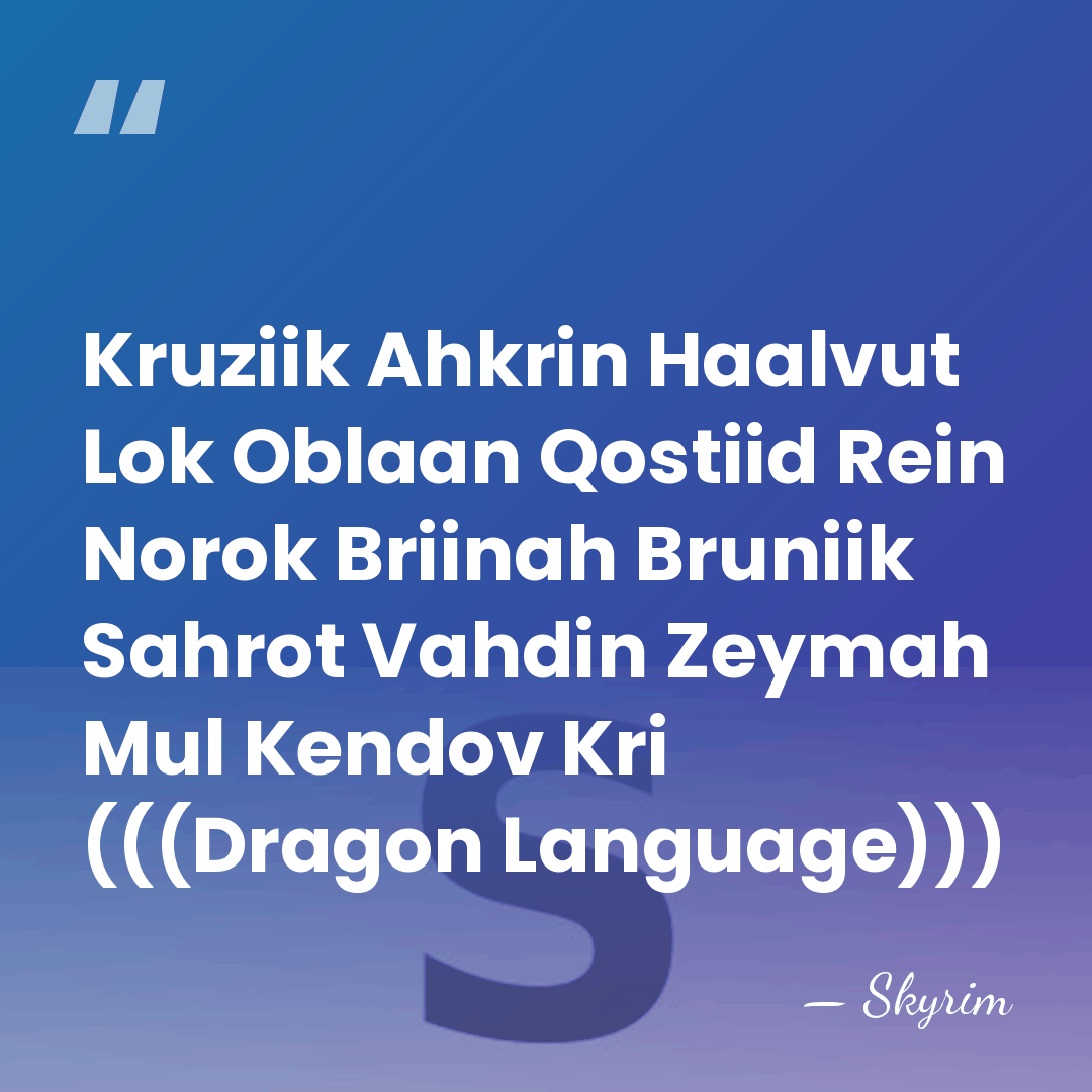 Kruziik Ahkrin Haalvut Lok Oblaan Qostiid Rein Norok Briinah Bruniik Sahrot Vahdin&hellip; - Skyrim