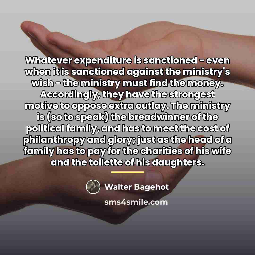 “Whatever expenditure is sanctioned - even when it is sanctioned…” quote by Walter Bagehot