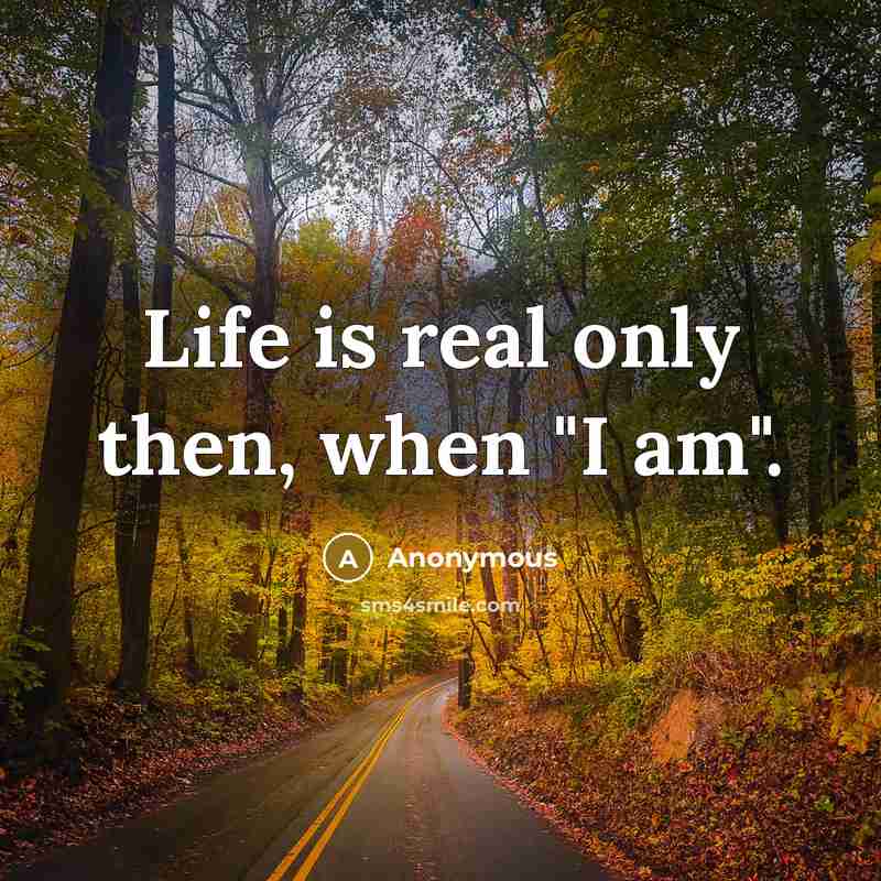 “Life is real only then, when "I am".…” quote by Anonymous