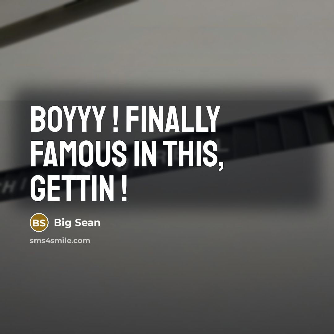 “Boyyy ! Finally famous in this, gettin !…” quote by Big Sean