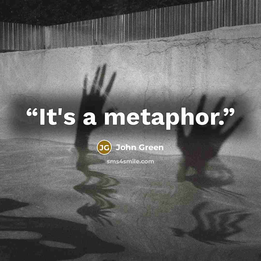 “It's a metaphor.” quote by John Green