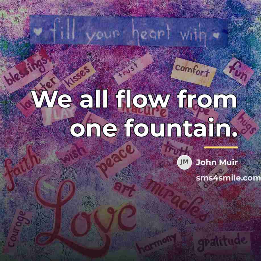 “We all flow from one fountain.…” quote by John Muir