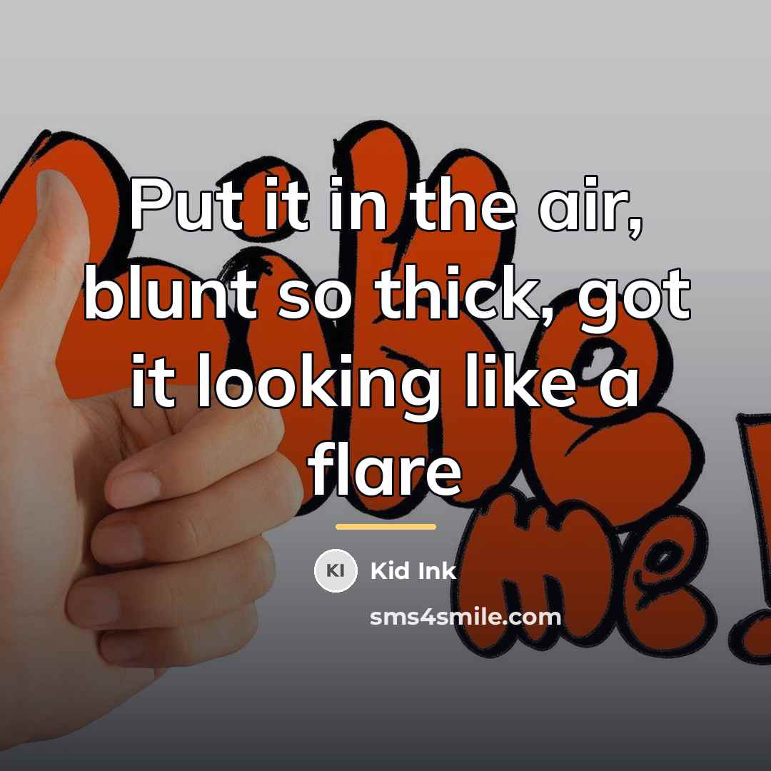 “Put it in the air, blunt so thick, got it…” quote by Kid Ink
