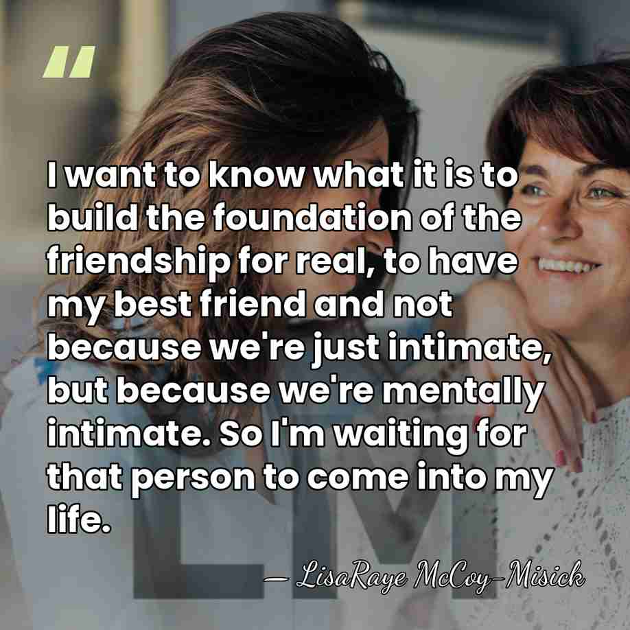 I want to know what it is to build the foundation of&hellip; - LisaRaye McCoy-Misick