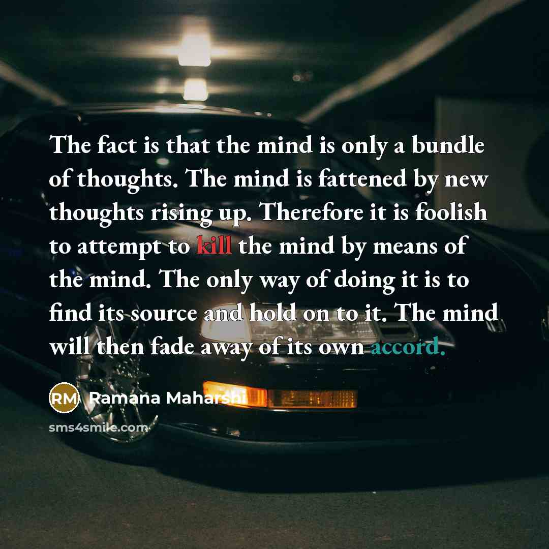 “The fact is that the mind is only a bundle…” quote by Ramana Maharshi