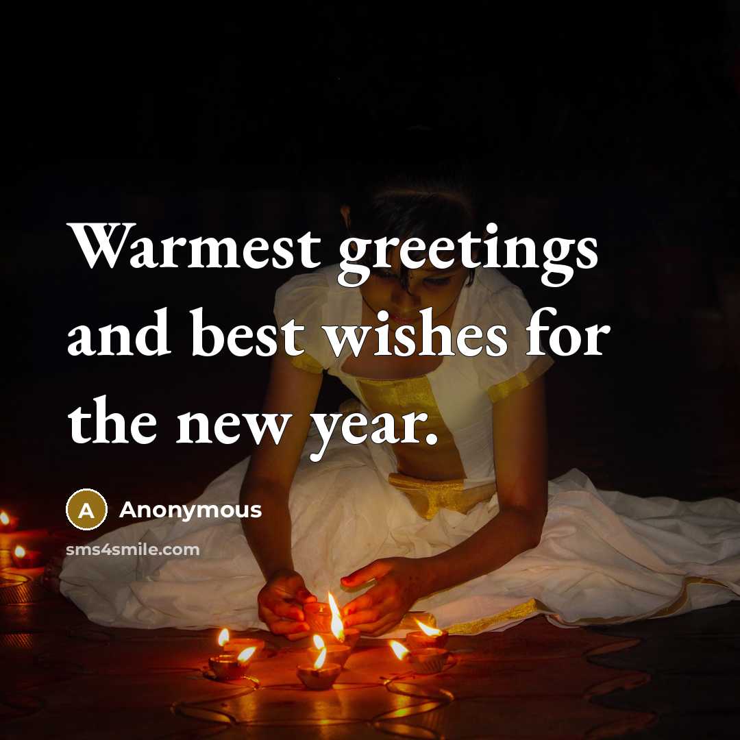 “Warmest greetings and best wishes for the new year.” quote by Anonymous