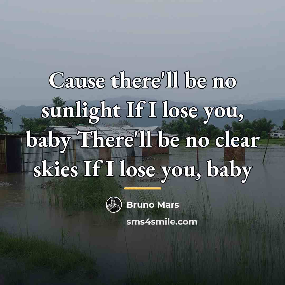 “Cause there'll be no sunlight If I lose you, baby…” quote by Bruno Mars