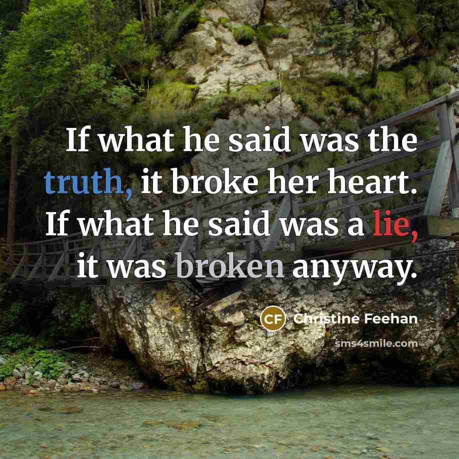 “If what he said was the truth, it broke her…” quote by Christine Feehan