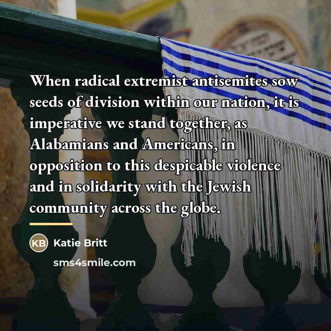 “When radical extremist antisemites sow seeds of division within our…” quote by Katie Britt