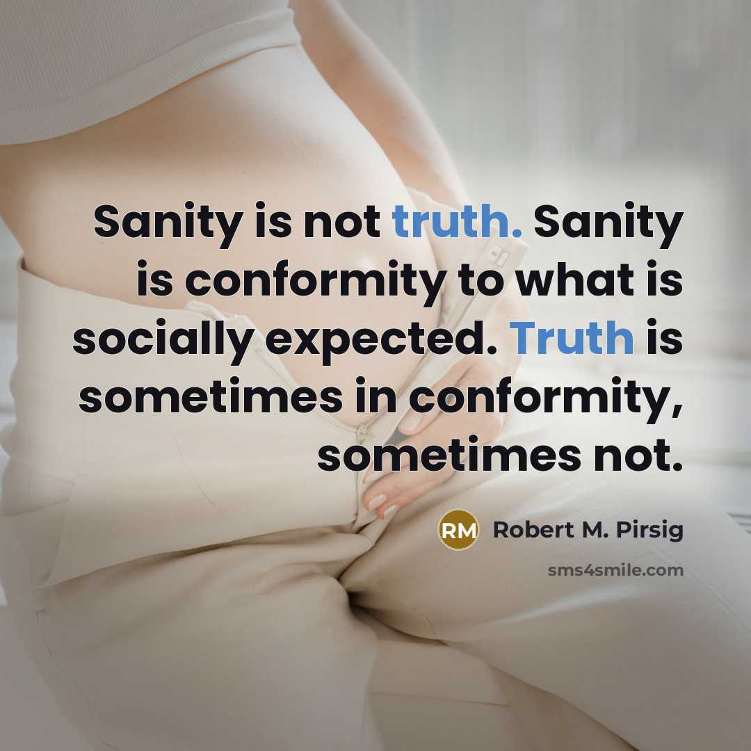 “Sanity is not truth. Sanity is conformity to what is…” quote by Robert M. Pirsig