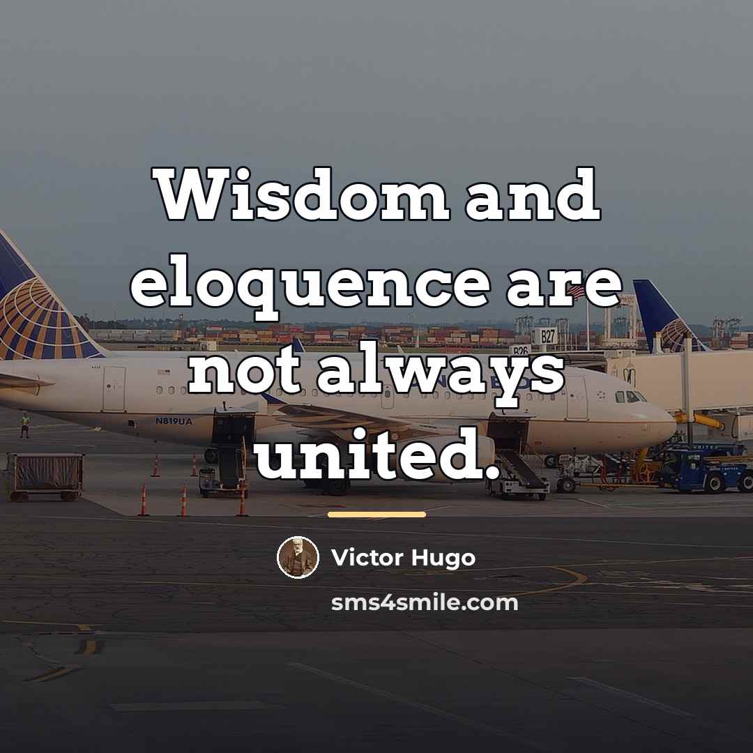 “Wisdom and eloquence are not always united.…” quote by Victor Hugo