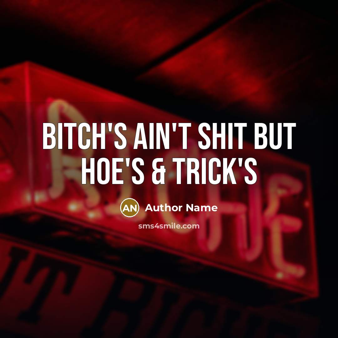 “Bitch's Ain't Shit But Hoe's & Trick's” quote by Author Name