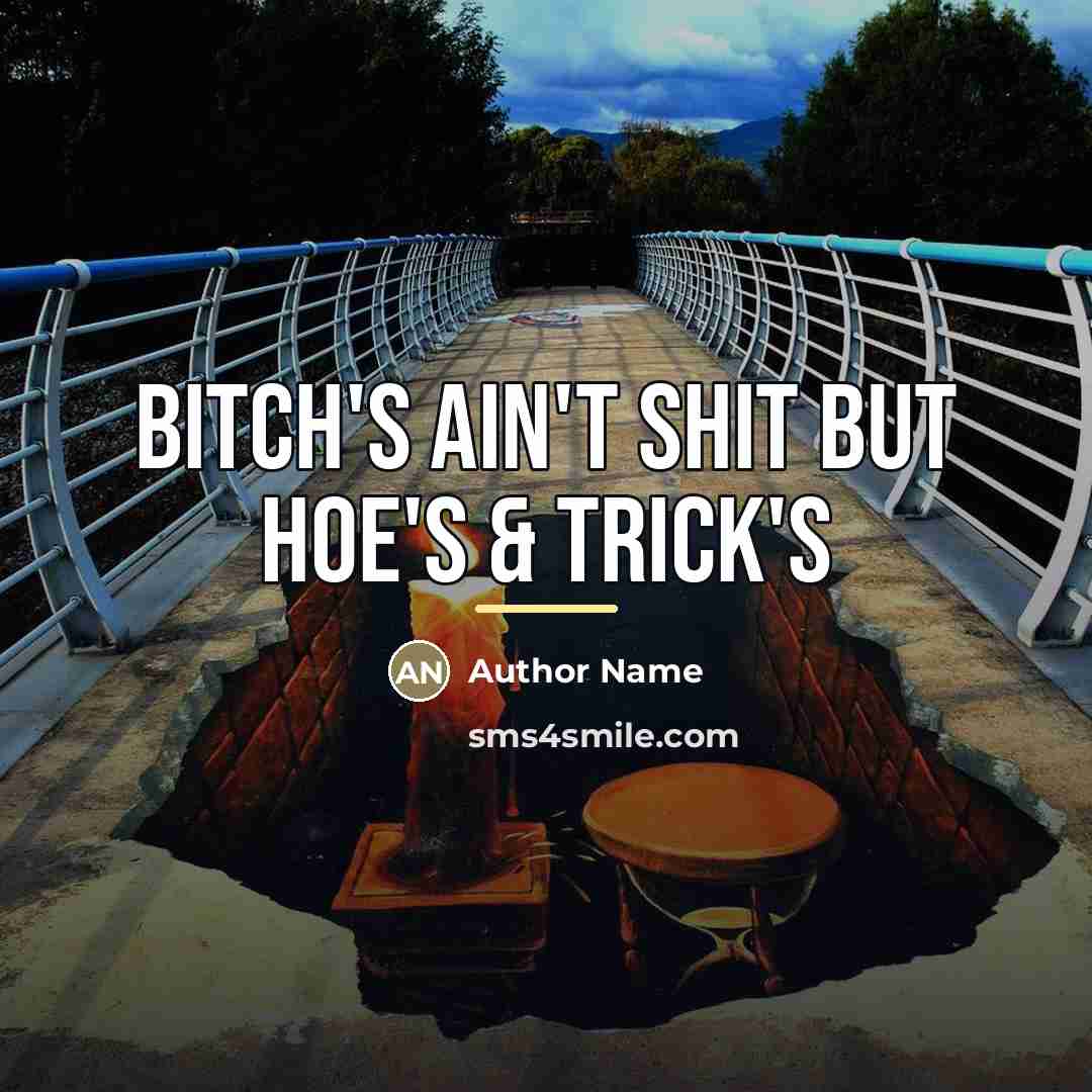 “Bitch's Ain't Shit But Hoe's & Trick's…” quote by Author Name