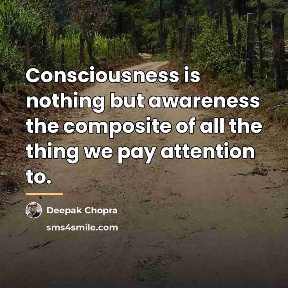“Consciousness is nothing but awareness the composite of all the…” quote by Deepak Chopra