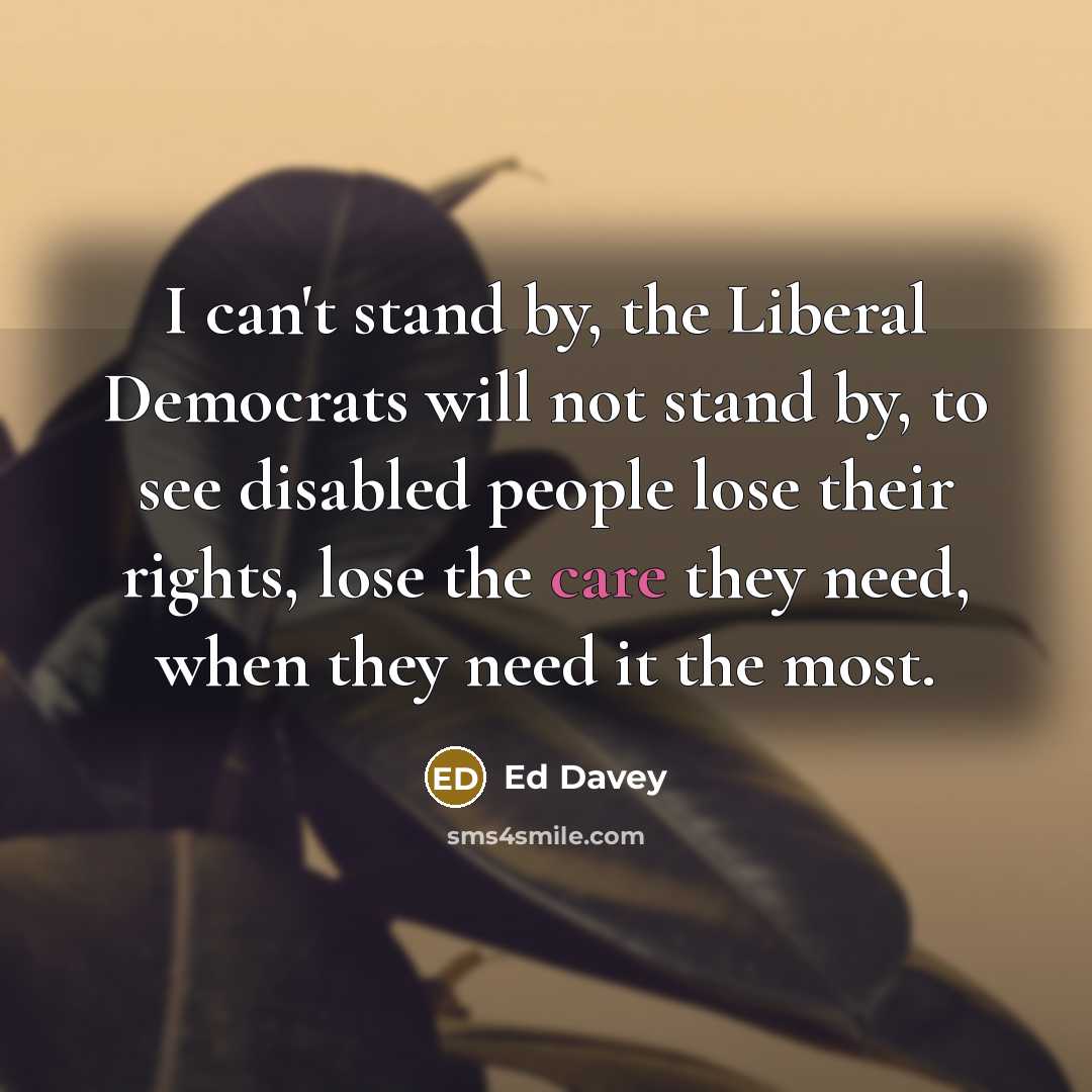 “I can't stand by, the Liberal Democrats will not stand…” quote by Ed Davey