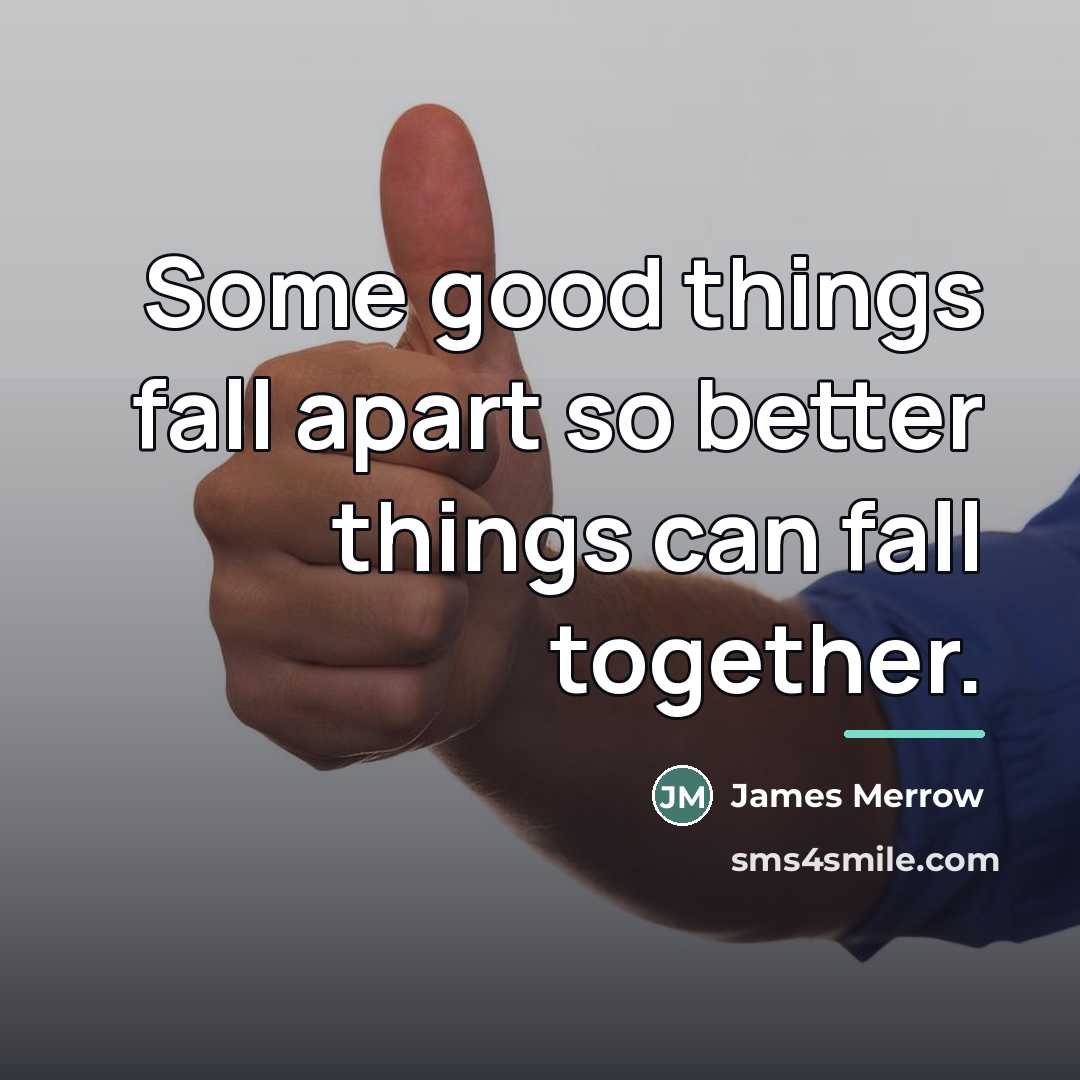 “Some good things fall apart so better things can fall…” quote by James Merrow