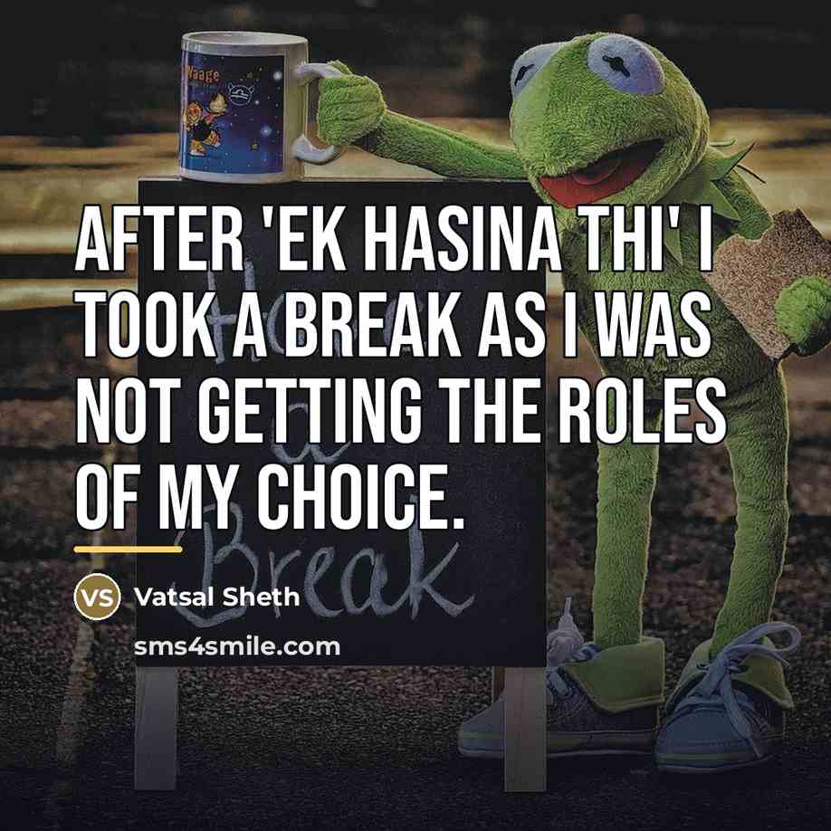 “After 'Ek Hasina Thi' I took a break as I…” quote by Vatsal Sheth
