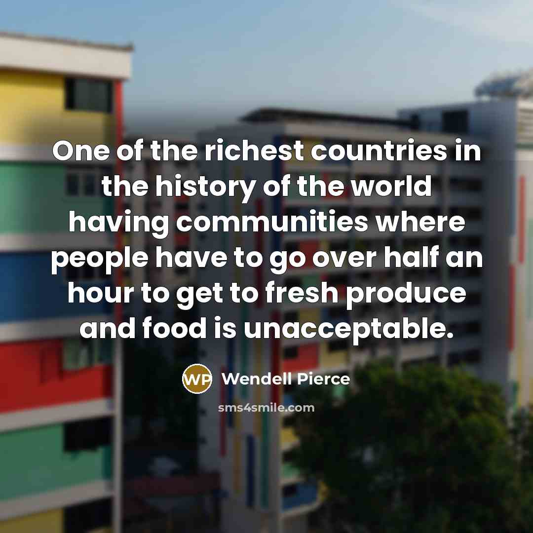 “One of the richest countries in the history of the…” quote by Wendell Pierce