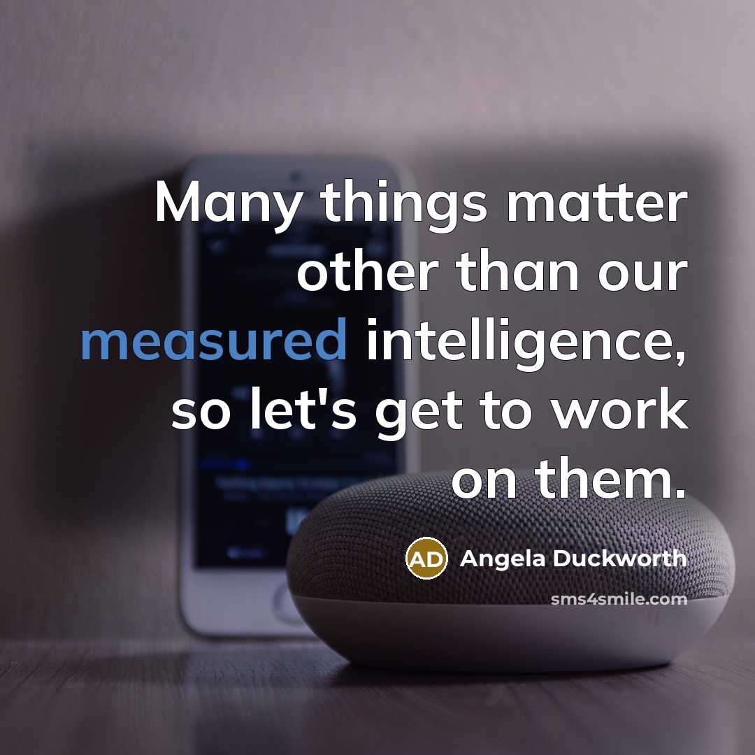 “Many things matter other than our measured intelligence, so let's…” quote by Angela Duckworth
