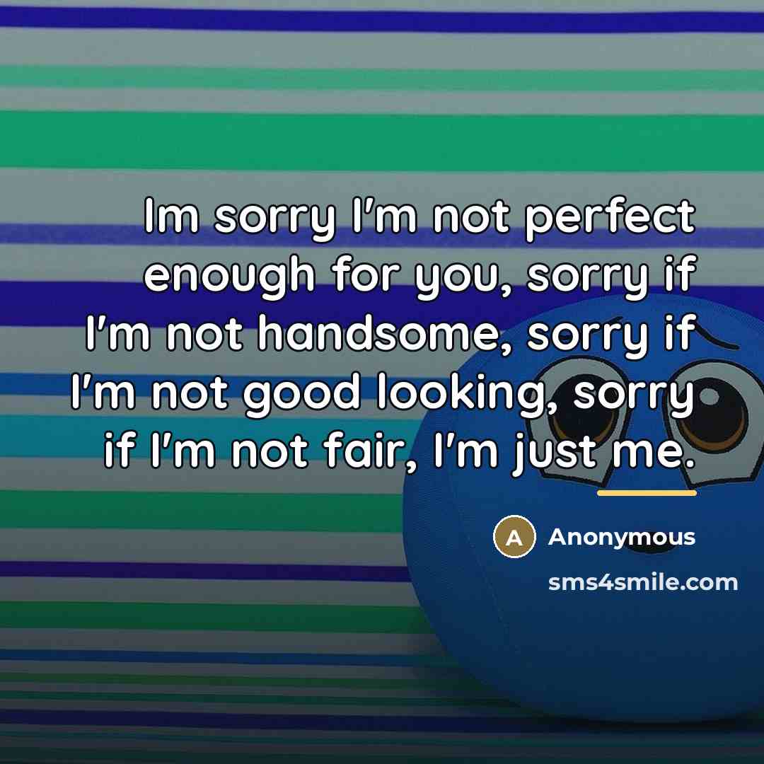 “Im sorry I'm not perfect enough for you, sorry if…” quote by Anonymous