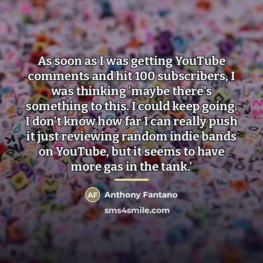 “As soon as I was getting YouTube comments and hit…” quote by Anthony Fantano