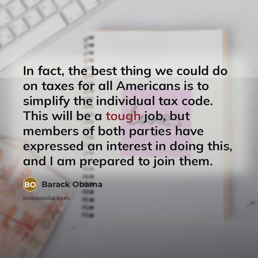 “In fact, the best thing we could do on taxes…” quote by Barack Obama