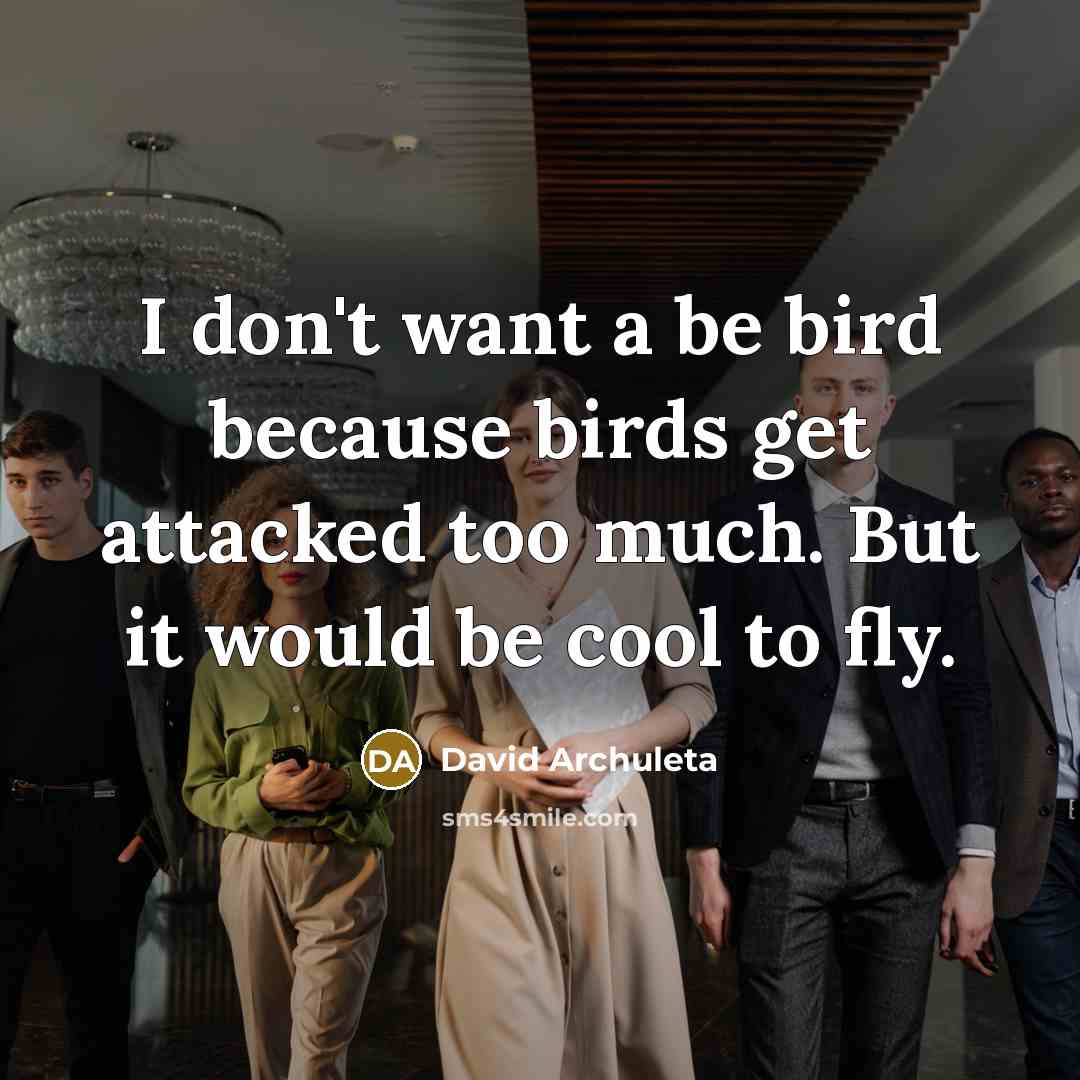 “I don't want a be bird because birds get attacked…” quote by David Archuleta