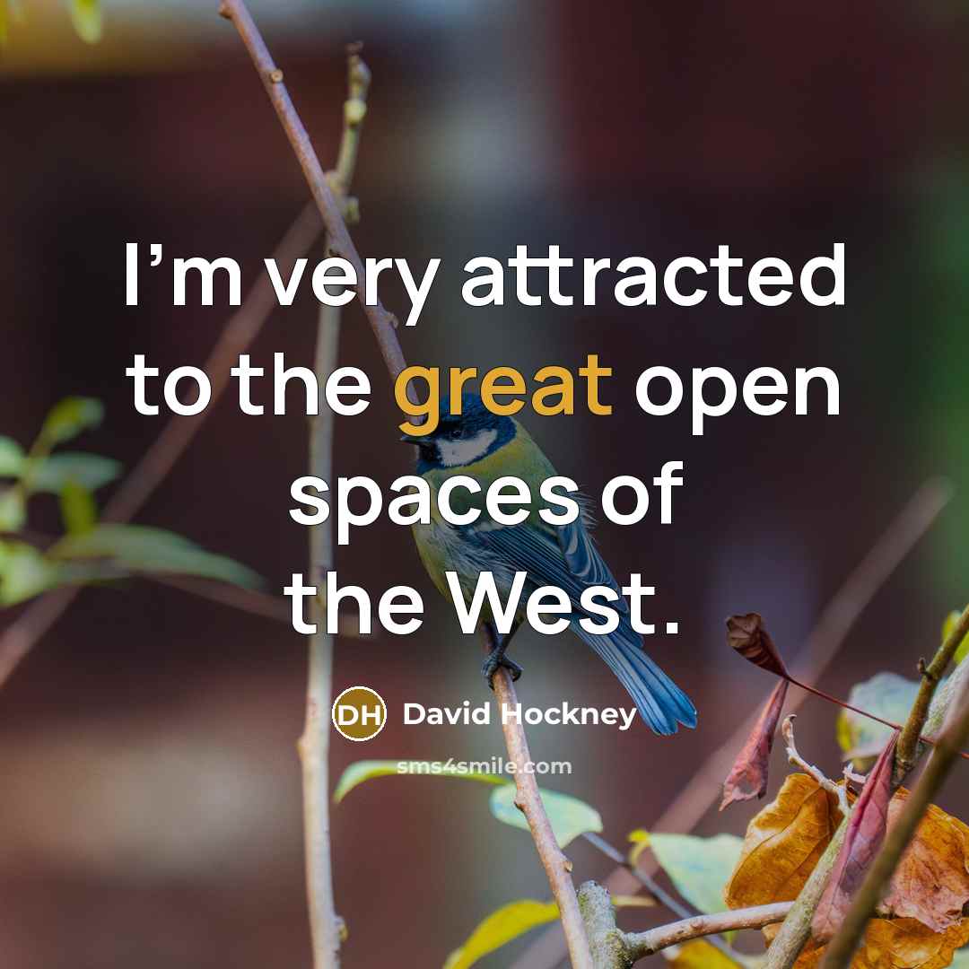 “I'm very attracted to the great open spaces of the…” quote by David Hockney