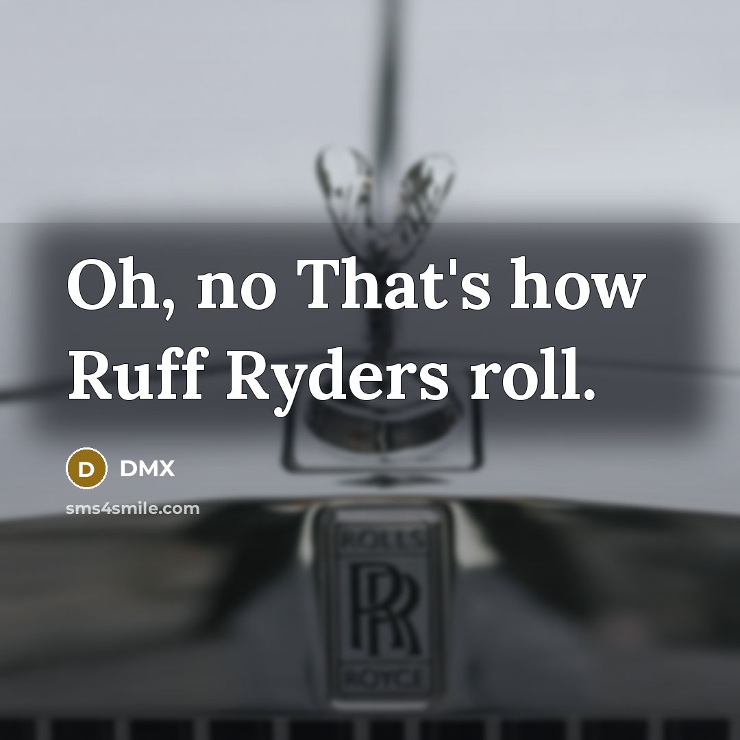 “Oh, no That's how Ruff Ryders roll.” quote by Dmx