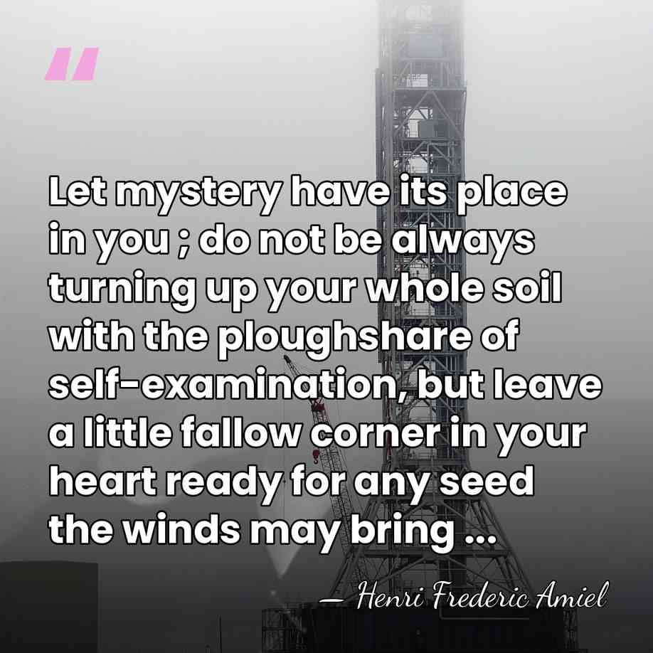 Let mystery have its place in you ; do not be always&hellip; - Henri Frédéric Amiel
