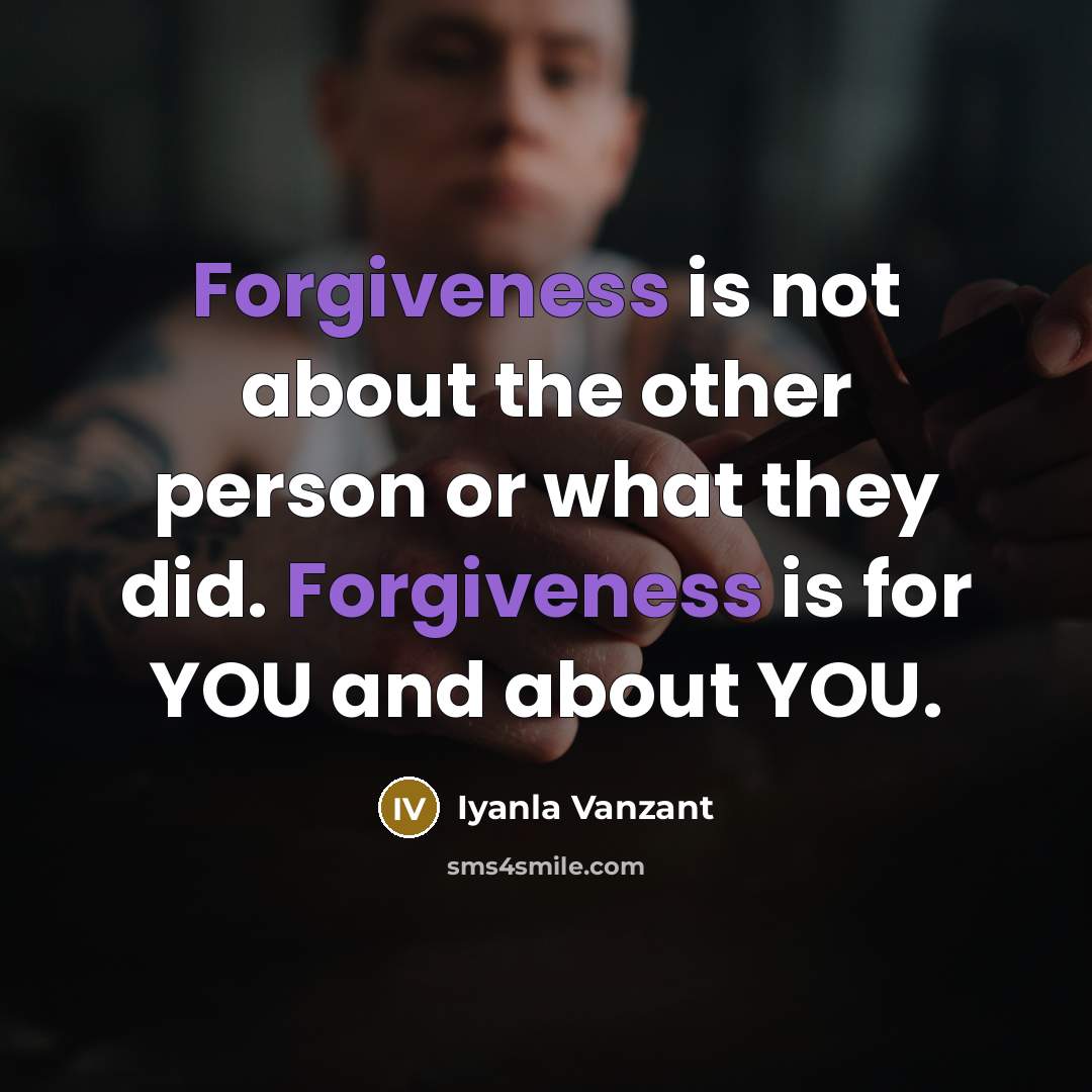 “Forgiveness is not about the other person or what they…” quote by Iyanla Vanzant
