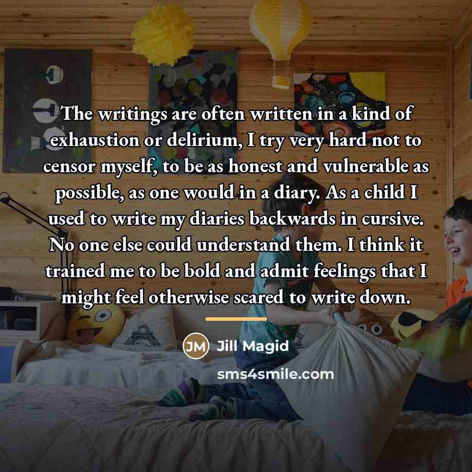 “The writings are often written in a kind of exhaustion…” quote by Jill Magid