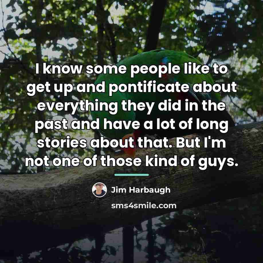 “I know some people like to get up and pontificate…” quote by Jim Harbaugh