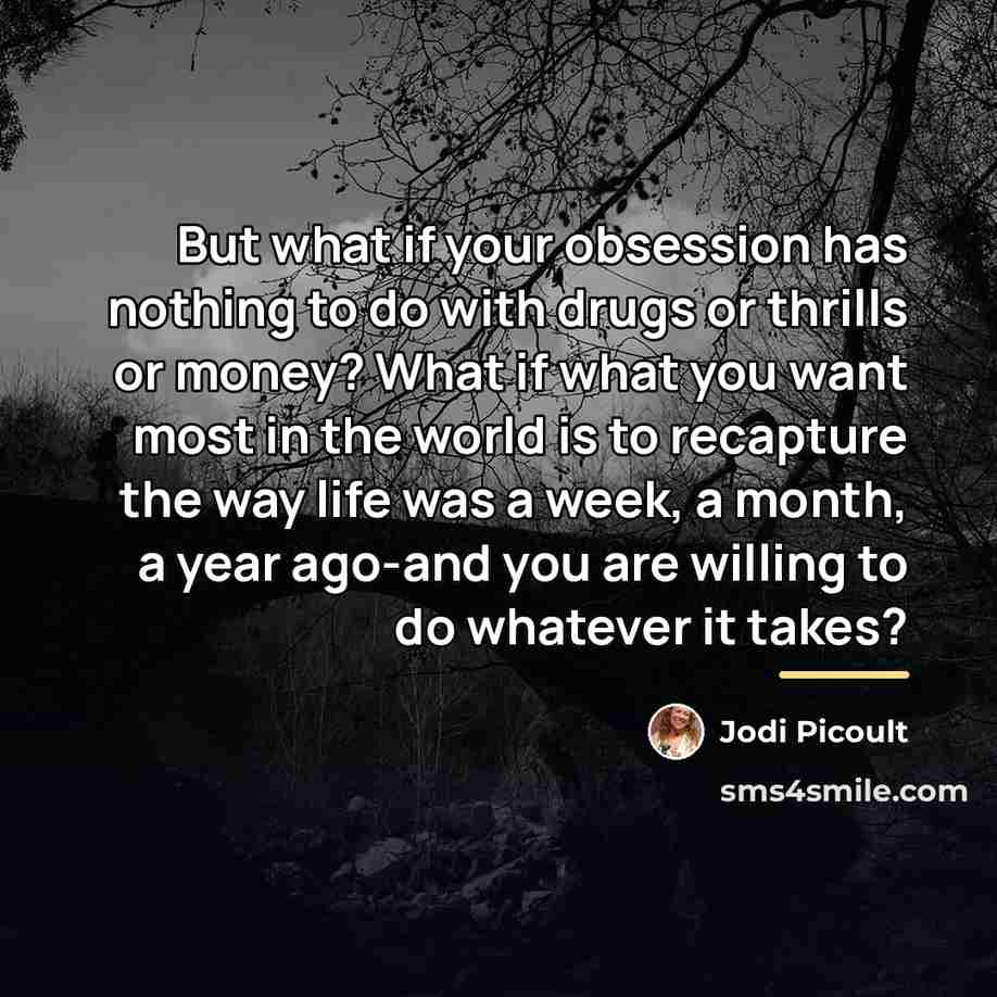 “But what if your obsession has nothing to do with…” quote by Jodi Picoult