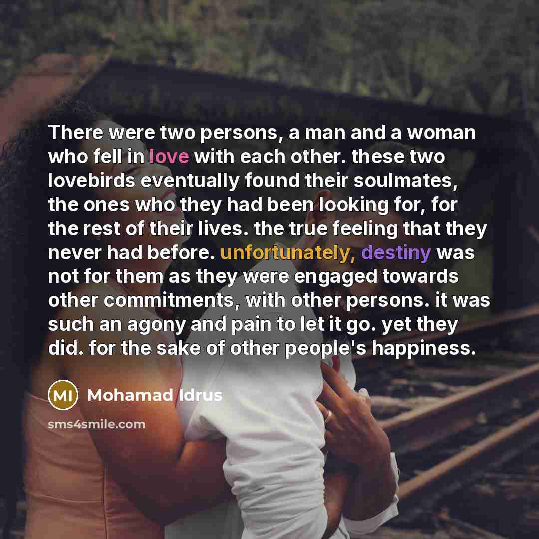 “There were two persons, a man and a woman who…” quote by Mohamad Idrus