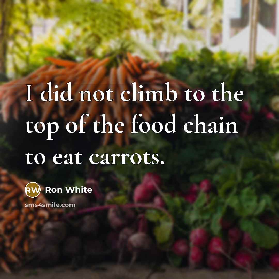 “I did not climb to the top of the food…” quote by Ron White
