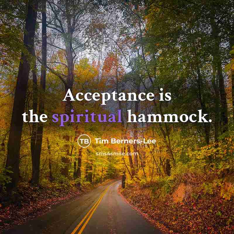 “Acceptance is the spiritual hammock.…” quote by Tim Berners-Lee