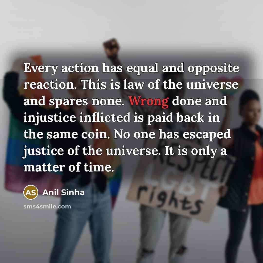 “Every action has equal and opposite reaction. This is law…” quote by Anil Sinha