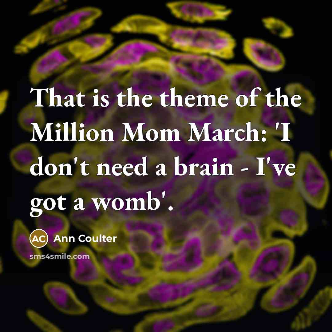 “That is the theme of the Million Mom March: 'I…” quote by Ann Coulter