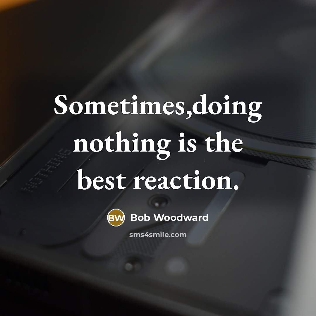 “Sometimes,doing nothing is the best reaction.…” quote by Bob Woodward