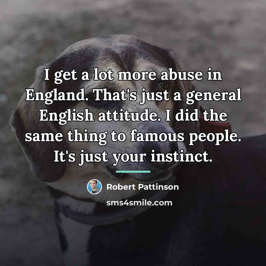 “I get a lot more abuse in England. That's just…” quote by Robert Pattinson