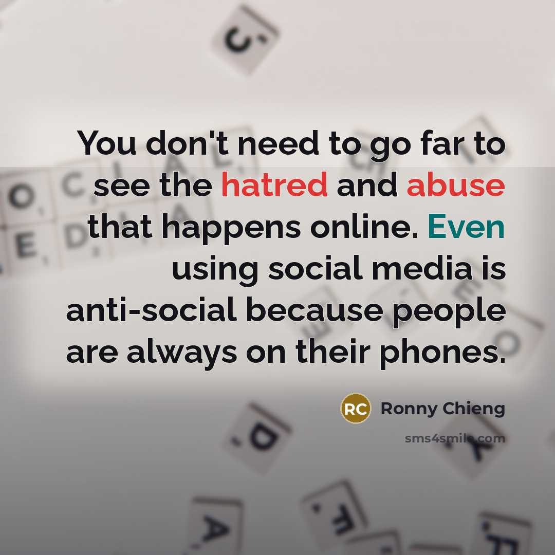 “You don't need to go far to see the hatred…” quote by Ronny Chieng